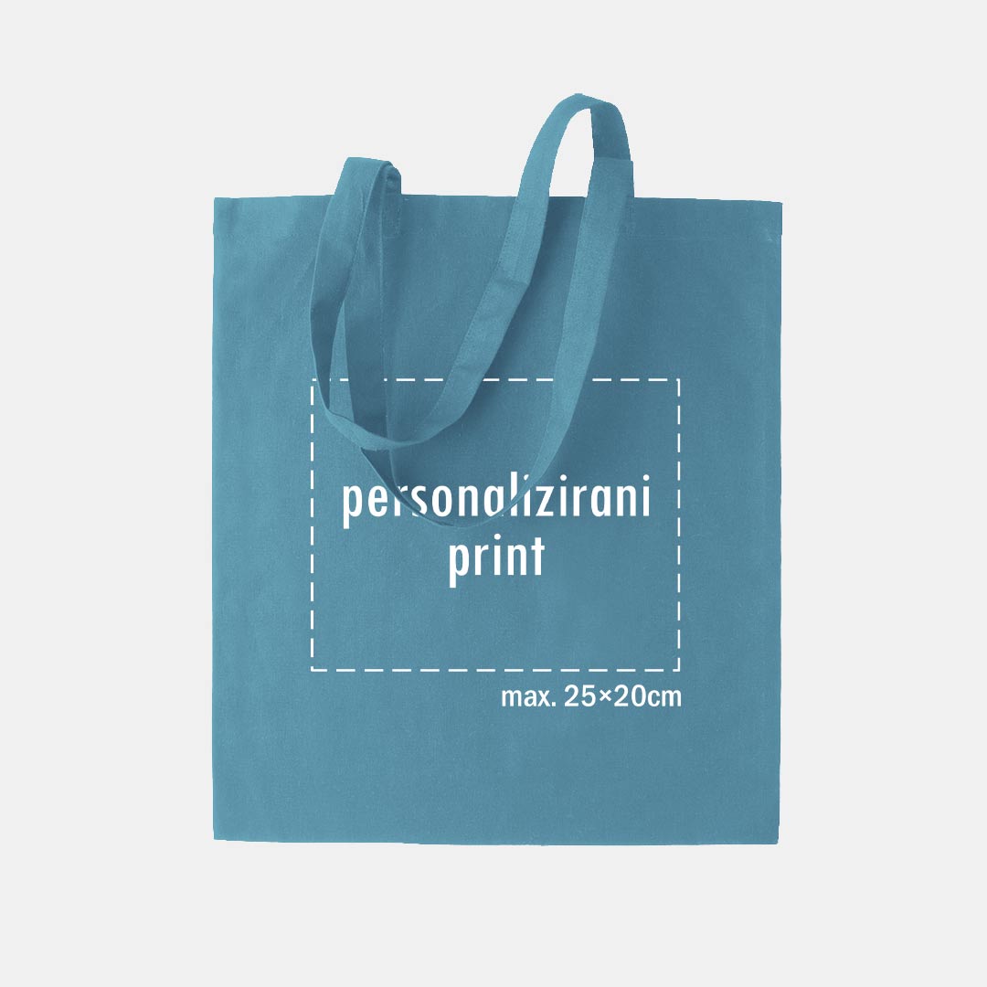 tote bag s personaliziranim printom, plavi