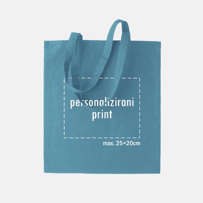 tote bag s personaliziranim printom, plavi