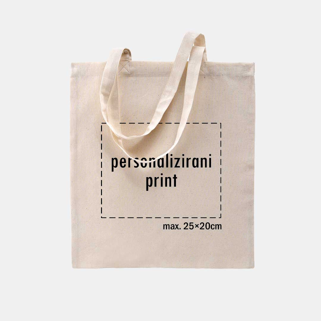 tote bag s personaliziranim printom, bež