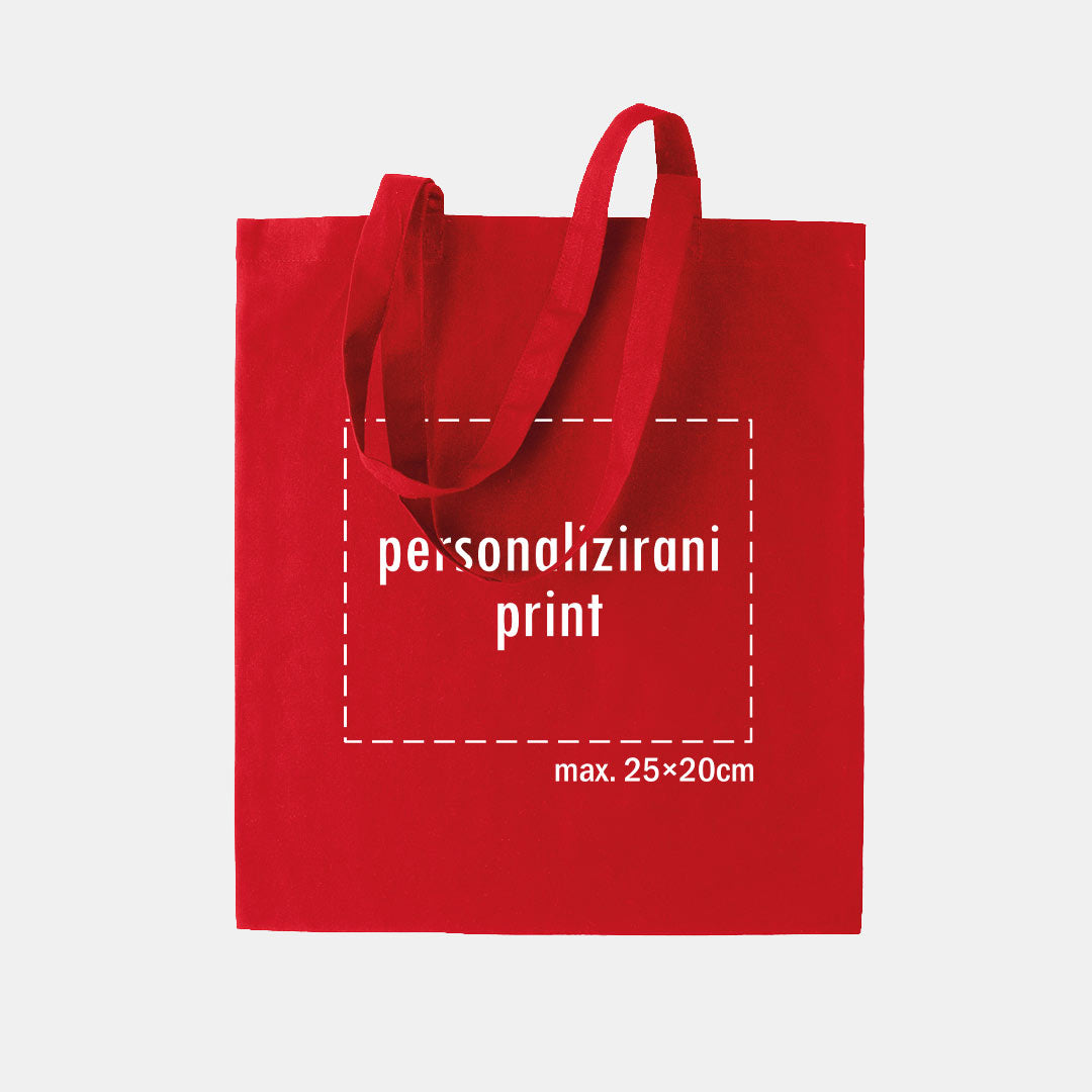 tote bag s personaliziranim printom, crveni