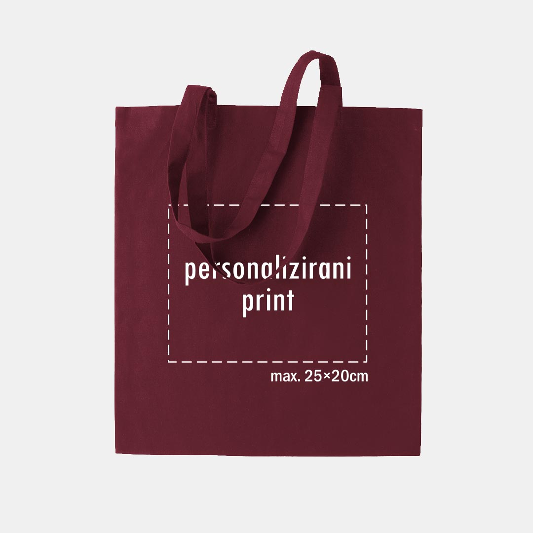 tote bag s personaliziranim printom, bordo