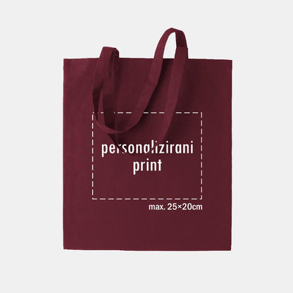 tote bag s personaliziranim printom, bordo