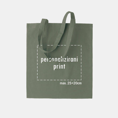 tote bag s personaliziranim printom, zeleni