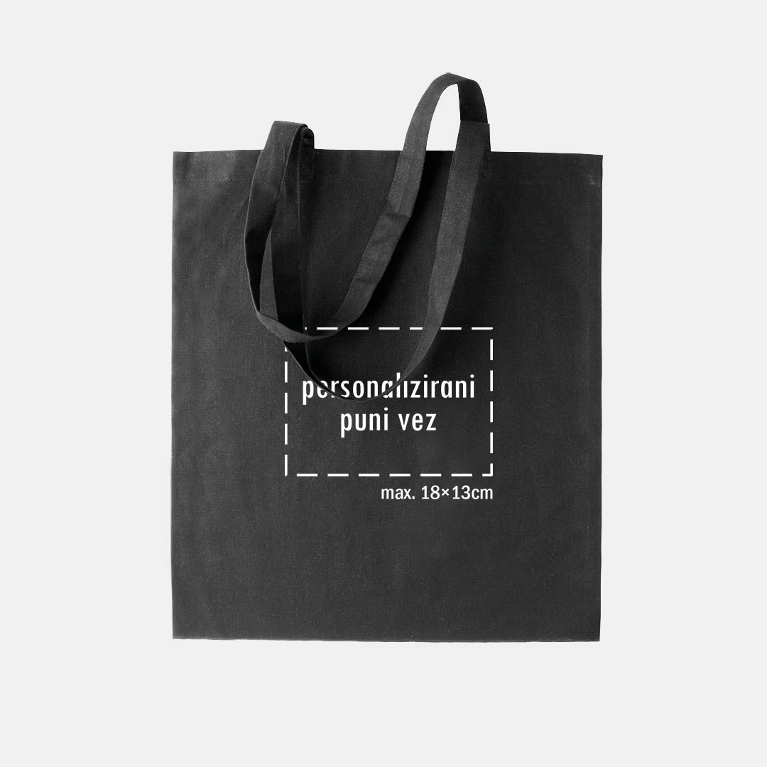 tote bag s personaliziranim punim vezom, crna