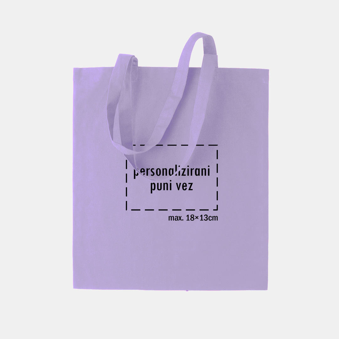 tote bag s personaliziranim punim vezom, svijetlo ljubičasti