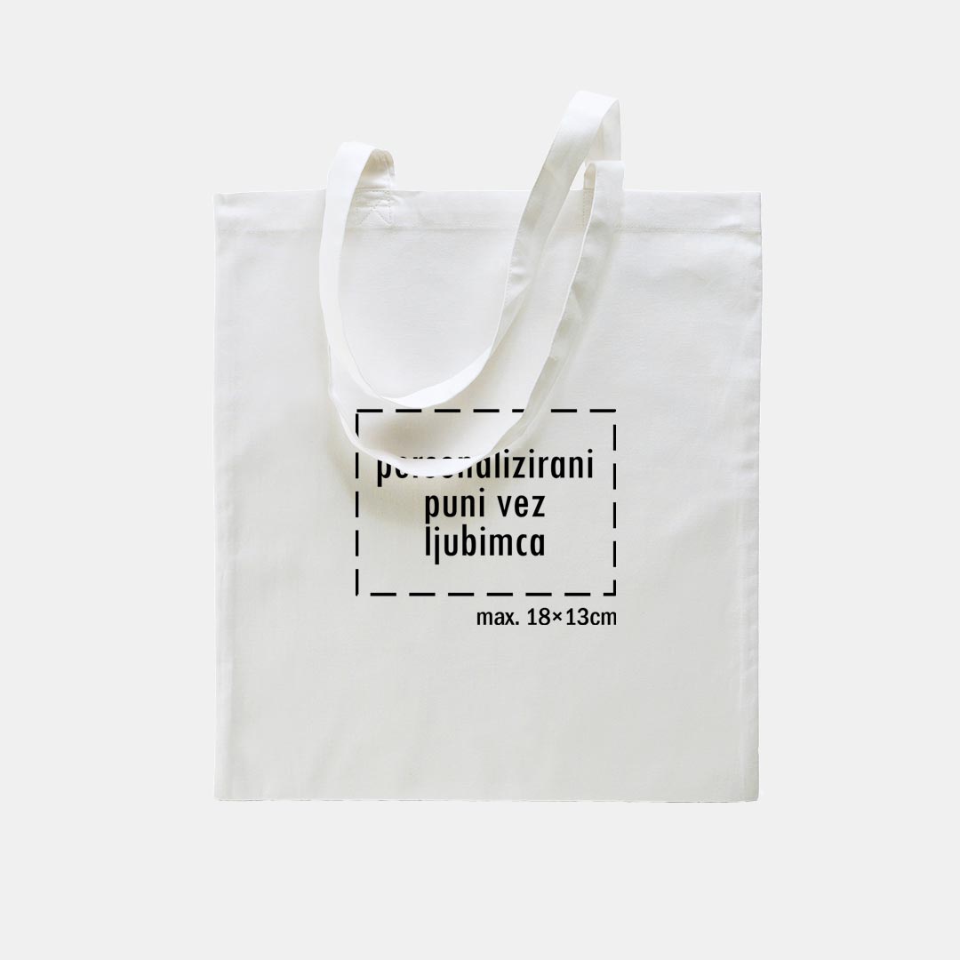 tote bag s punim vezom ljubimca, bijeli