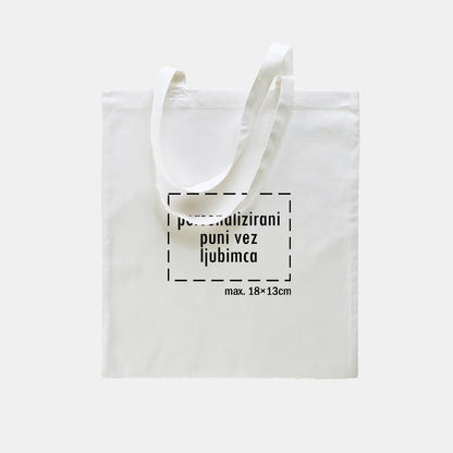 tote bag s punim vezom ljubimca, bijeli