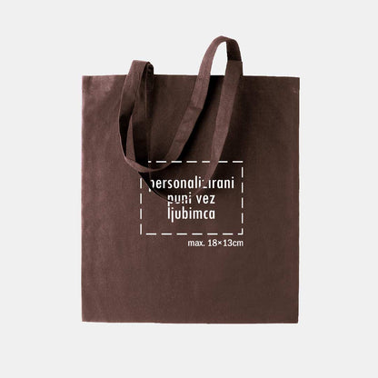 tote bag s punim vezom ljubimca, smeđi