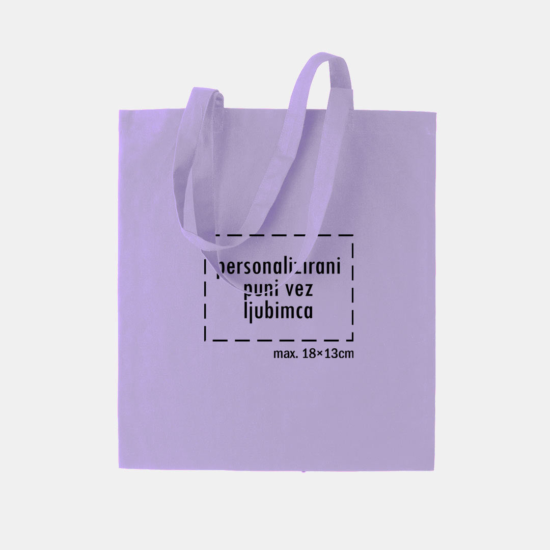 tote bag s punim vezom ljubimca, svijetlo ljubičasti