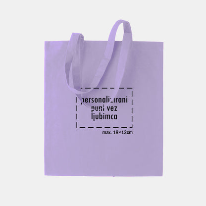 tote bag s punim vezom ljubimca, svijetlo ljubičasti