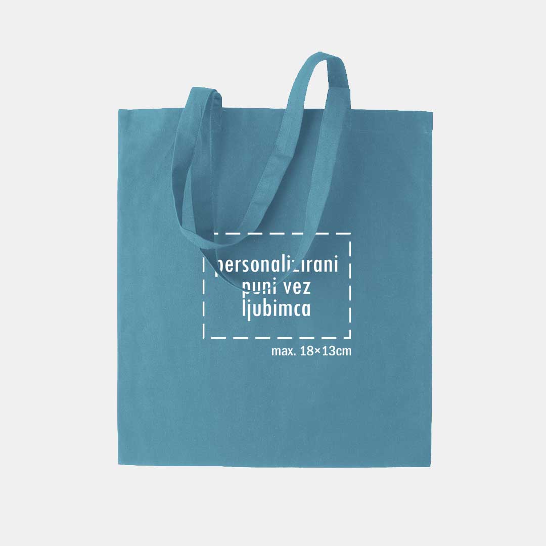 tote bag s punim vezom ljubimca, plavi