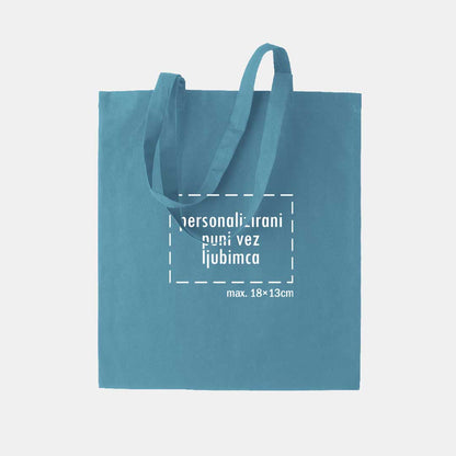tote bag s punim vezom ljubimca, plavi