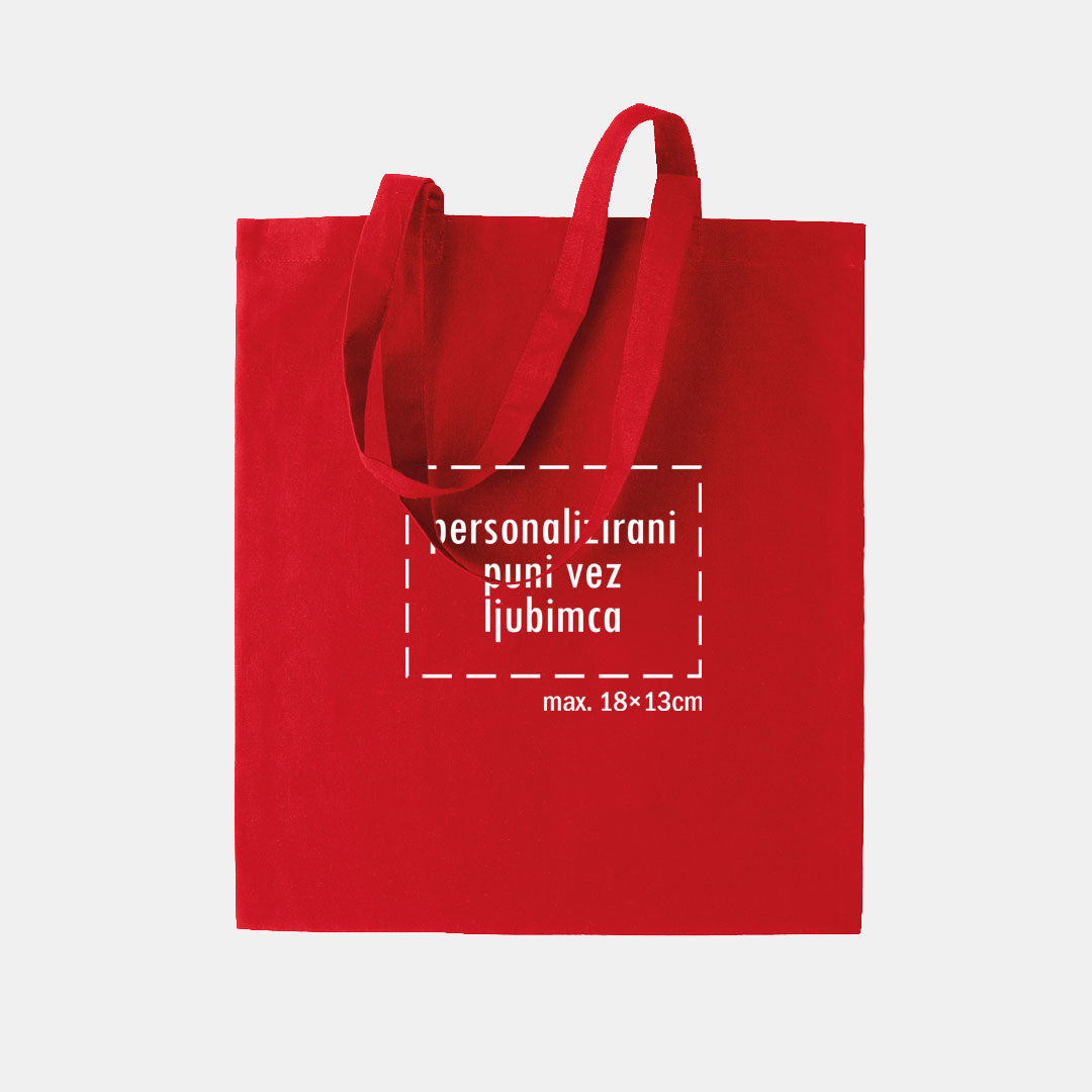 tote bag s punim vezom ljubimca, crveni