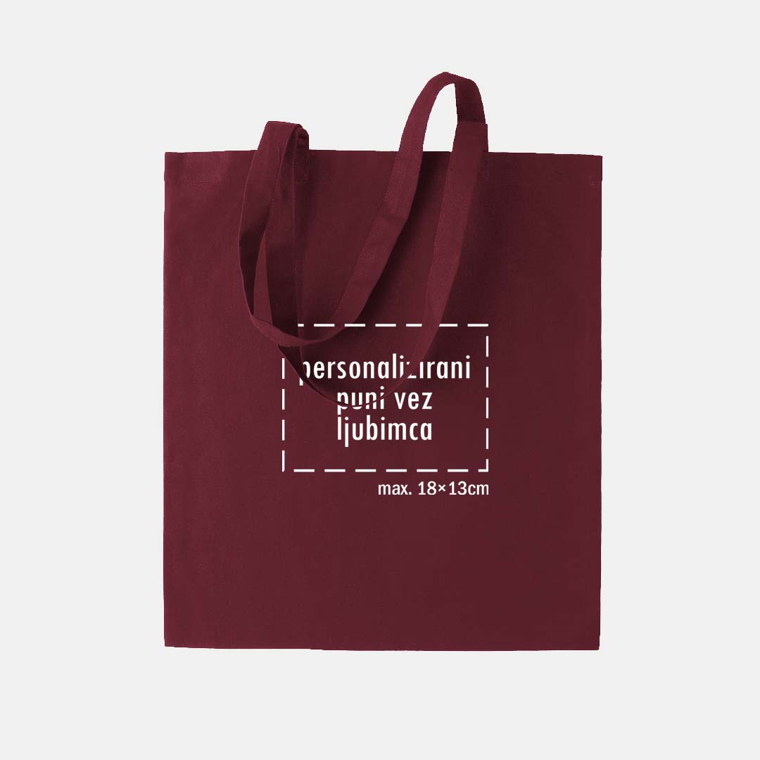 tote bag s punim vezom ljubimca, bordo