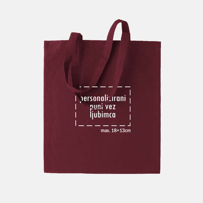 tote bag s punim vezom ljubimca, bordo