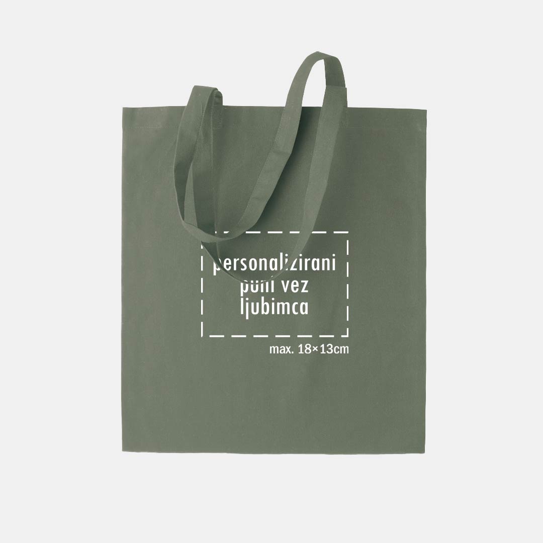 tote bag s punim vezom ljubimca, zeleni