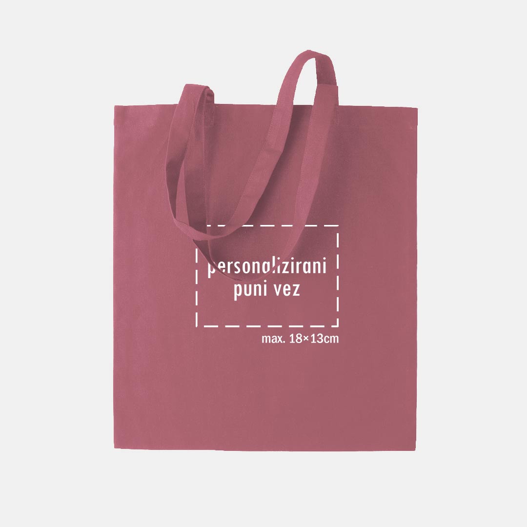 tote bag s personaliziranim punim vezom, roza