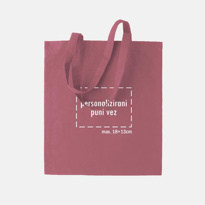 tote bag s personaliziranim punim vezom, roza