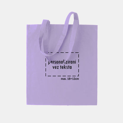 tote bag s personaliziranim vezom teksta, svijetlo ljubičasti