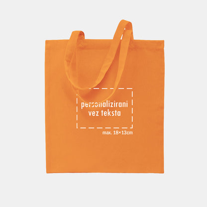 tote bag s personaliziranim vezom teksta, narančasti