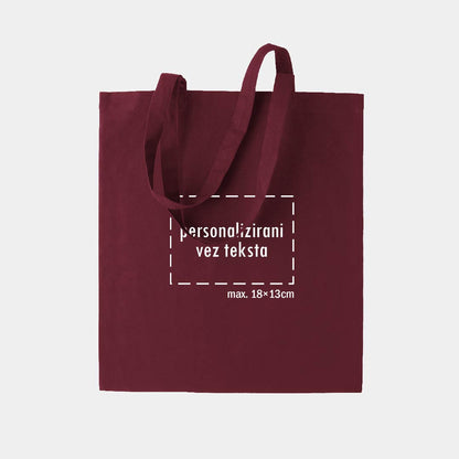 tote bag s personaliziranim vezom teksta, bordo