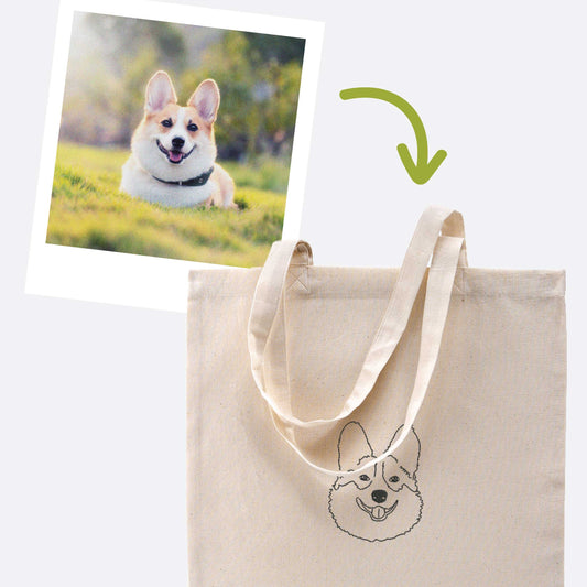 Tote torba s personaliziranim linijskim vezom ljubimca