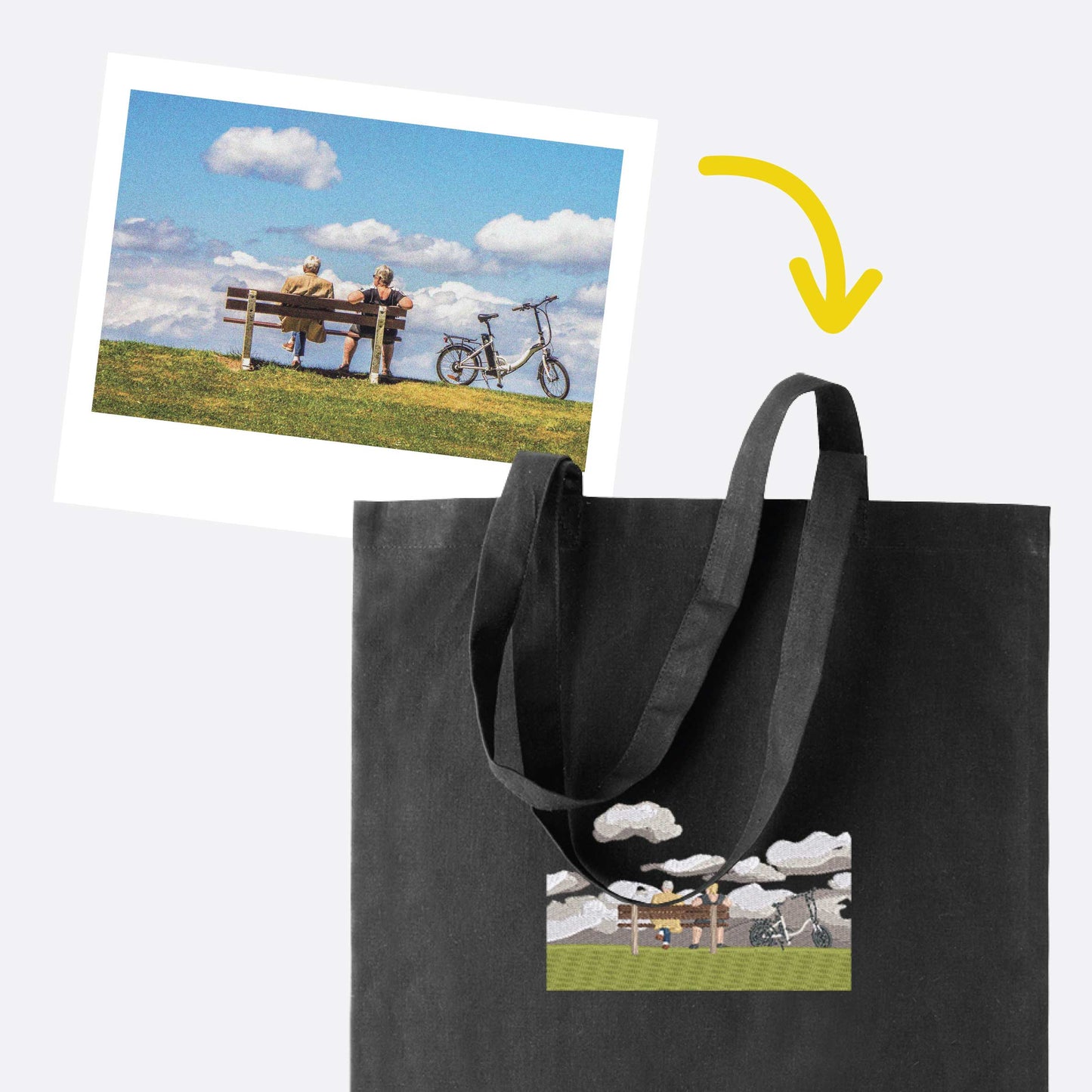 tote bag s vezom motiva s fotografije