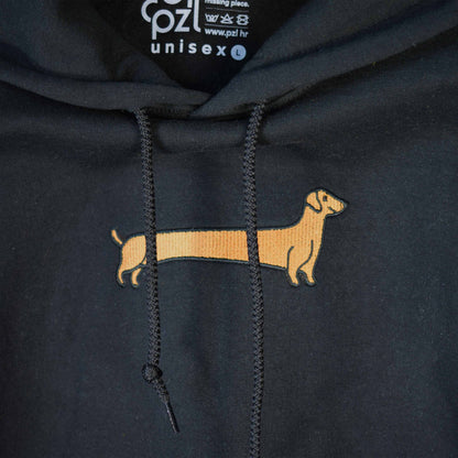 crna hudica s vezom jazavčara