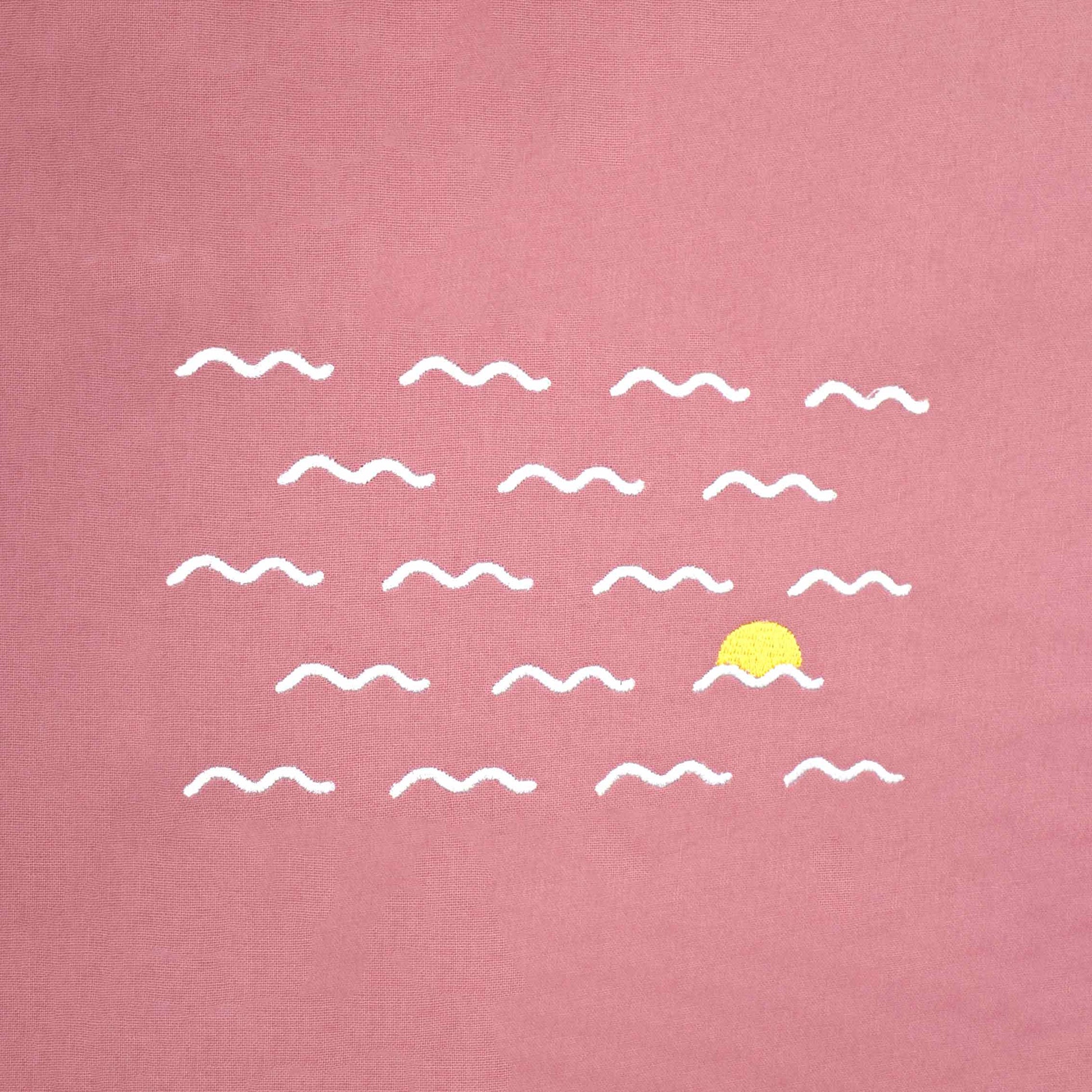 roza pamučna torba s vezom zalaska