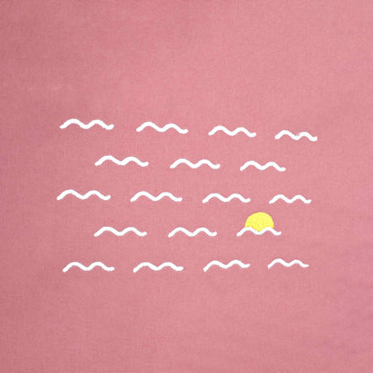 roza pamučna torba s vezom zalaska